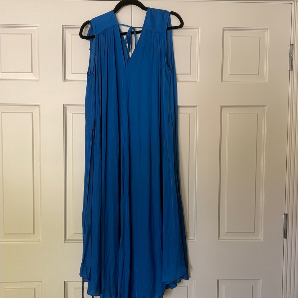 Ramy Brook Kaisley V-Neck Midi Dress Blue Size Small - Picture 6 of 9